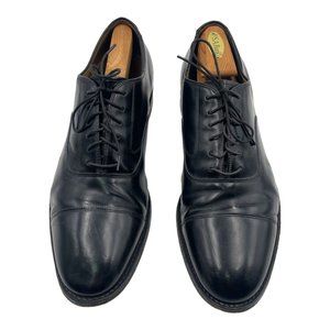 Johnston Murphy Melton Black Cap Toe Oxford Leather Dress Shoes Mens 10.5 D